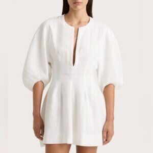 Faithfull the Brand Soleil Dress White Linen Size 4